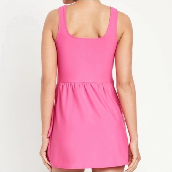 Old Navy Black And White Side Tie Wrap One-Piece Floral Swimsuit Swim Dress XS - Picture 2 of 6